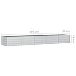 vidaXL Lit surélevé de jardin 400x80x45 cm Acier galvanisé Argenté