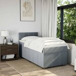 vidaXL Sommier à lattes de lit avec matelas Gris clair 100x200cm Tissu