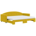 vidaXL Lit de jour avec lit gigogne et matelas jaune 80x200 cm velours