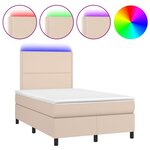 vidaXL Sommier à lattes de lit avec matelas LED cappuccino 120x190 cm