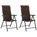 vidaXL Chaises pliables de jardin lot de 2 marron résine tressée