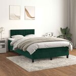 vidaXL Sommier à lattes de lit et matelas Vert foncé 120x200cm Velours
