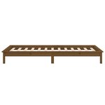 vidaXL Cadre de lit à LED marron miel 100x200 cm bois massif