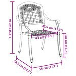 Chaises de jardin vidaXL 2 Pièces Noires en aluminium moulé