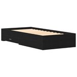 vidaXL Lit Noir Chêne 100x200 cm Bois d'ingénierie