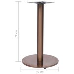 vidaXL Pied de table de bistro doré Ø45x72 cm acier inoxydable