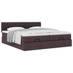 VidaXL Cadre de lit ottoman avec matelas marron foncé 200x200 cm tissu