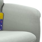 vidaXL Fauteuil inclinable de massage repose-pied gris clair velours