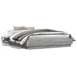 vidaXL Cadre de lit sonoma gris 150x200 cm bois d'ingénierie