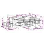 vidaXL Ensemble à manger de jardin avec coussins 13Pièces blanc textilène