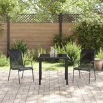 vidaXL Set de jardin 3 pièces Noir Textilène et Acier