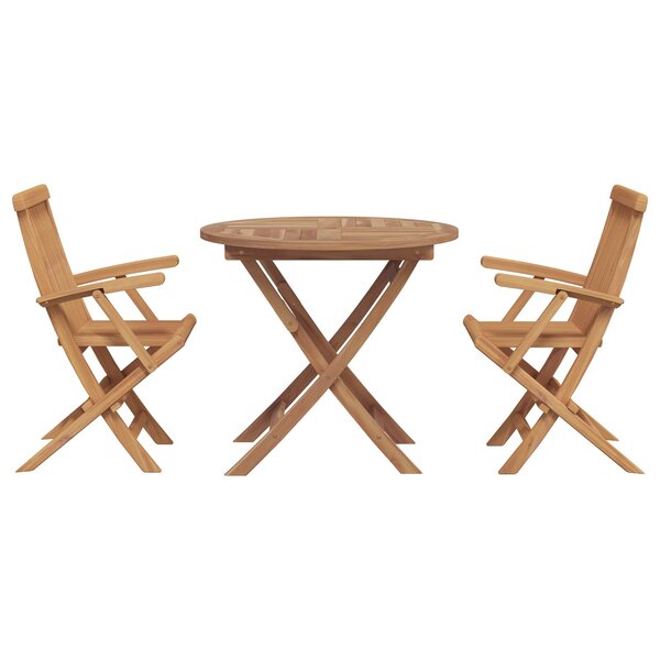 vidaXL Ensemble de salle à manger pour jardin 3 Pièces Marron