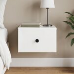 vidaXL Cabinet de chevet mural Blanc brillant 34 5 x 33 x 20 cm