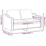 vidaXL Canapé à 2 places Noir 120 cm Tissu