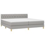 vidaXL Sommier à lattes de lit matelas LED Gris clair 200x200 cm Tissu