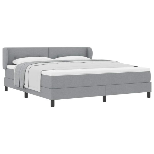 vidaXL Lit à ressorts avec matelas Gris clair 180 x 200 cm tissu