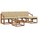 vidaXL Ensemble de canapés d'extérieur 6 pc Naturel et Beige