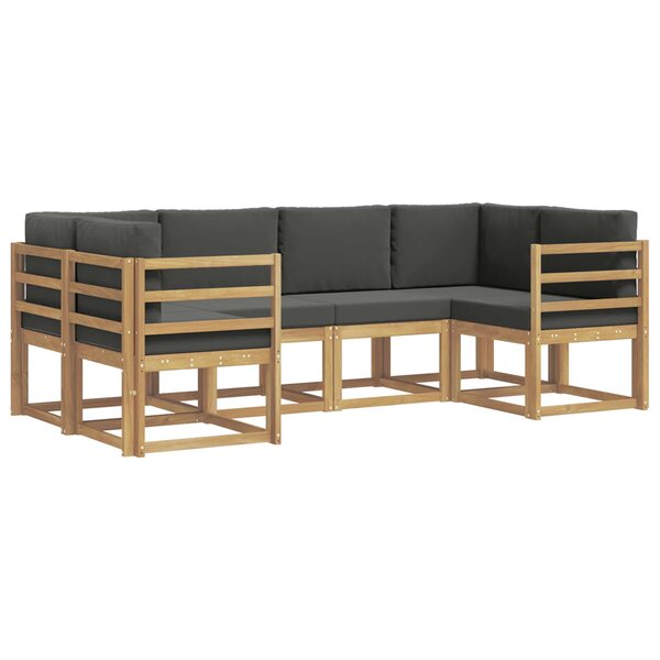 vidaXL Ensemble de canapés d'extérieur 6 pc Blanc et anthracite