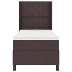 vidaXL Lit à ressorts avec matelas Marron foncé 90 x 190 cm tissu