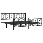vidaXL Cadre de lit métal sans matelas avec pied de lit noir 193x203cm