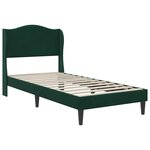 vidaXL Cadre de lit avec tête de lit Vert foncé 90 x 200 cm Velours