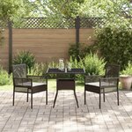 vidaXL Ensemble Salle à Manger 3 Pièces Marron Rattan Poly