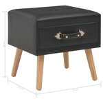 vidaXL Table de chevet Noir 40x35x40 cm Similicuir