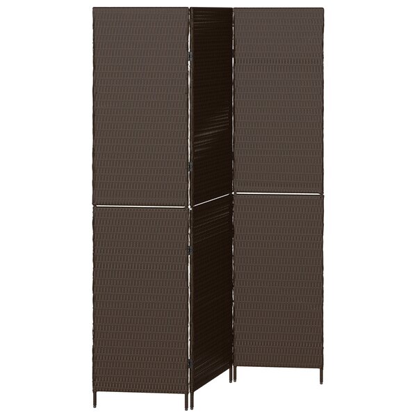 Classeur vidaXL 3 Panneaux Pliable Marron 146x180 cm Poly Rattan