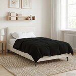 vidaXL Couette d'été 155 x 220 cm Été Microfibre (100  polyester) Noir