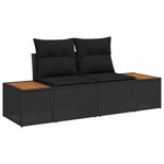 vidaXL Ensemble de canapé de jardin avec coussin 10 Pièces Noir