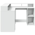 vidaXL Bureau avec lumières LED blanc 130x130x91 cm bois d'ingénierie