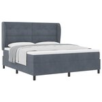 vidaXL Lit à ressorts avec matelas Gris foncé 200 x 180 cm Velours