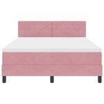 Lit à ressort vidaXL avec matelas et LED rose 140x190 cm velours