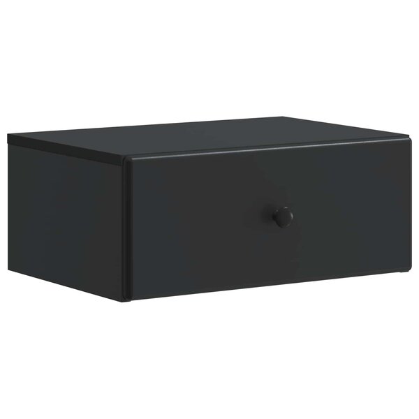 vidaXL Cabinet de chevet mural avec tiroir Noir 49 x 34 5 x 20 cm