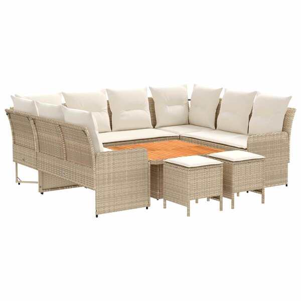 vidaXL Ensembles de meubles 8 Pièces Beige et crème Rotin PE