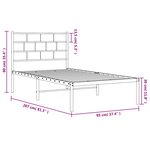 vidaXL Cadre de lit métal avec tête de lit blanc 90x200 cm