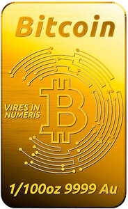 Monnaie BITCOIN 1/100 Oz Lingot Or (PRÉCOMMANDE)