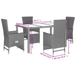 vidaXL Ensemble à manger de jardin avec coussins 5Pièces Beige poly rotin