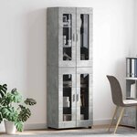 vidaXL Haut Armoire avec étagère FLORIN Gris béton 60 x 35 x 182 cm