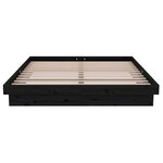 vidaXL Cadre de lit sans matelas noir bois massif 140x190 cm