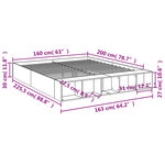 vidaXL Cadre de lit sans matelas blanc 160x200 cm