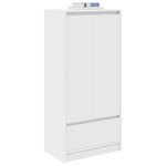 vidaXL Armoire avec tiroir blanc 55 5x34x119 5 cm bois d'ingénierie