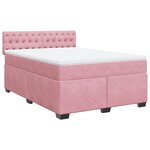 vidaXL Sommier à lattes de lit avec matelas Rose 160x200 cm Velours