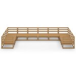 vidaXL Salon de jardin 10 Pièces bois de pin massif