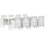 vidaXL Ensemble de salle à manger pour jardin 9 Pièces Gris clair