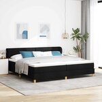 Lit Box Spring vidaXL avec Matelas Noir 200x200 cm Tissu