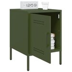 vidaXL Tables de chevet 2 Pièces vert olive 36x39x50 5 cm acier