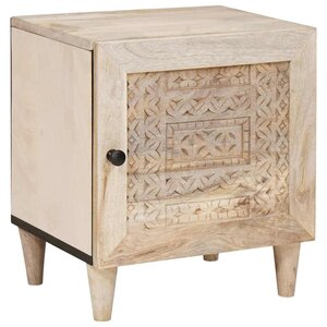 vidaXL Table de chevet Beige 40 x 33 x 46 cm bois de manguier massif