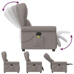 vidaXL Fauteuil de massage inclinable électrique Taupe Tissu