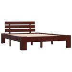 vidaXL Cadre de lit Marron foncé Bois de pin massif 120x200 cm